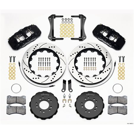 Wilwood AERO6 Front Hat Kit 14.00 Drilled 2005-2014 Mustang w/ BMR Suspn. w/Lines