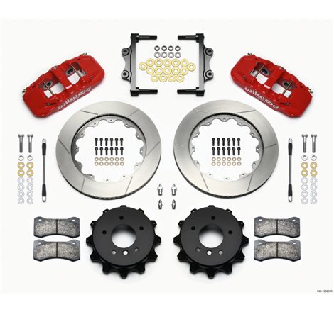 Wilwood AERO4 Rear Kit 14.00 Red 2007-2011 BMW E90 Series w/Lines