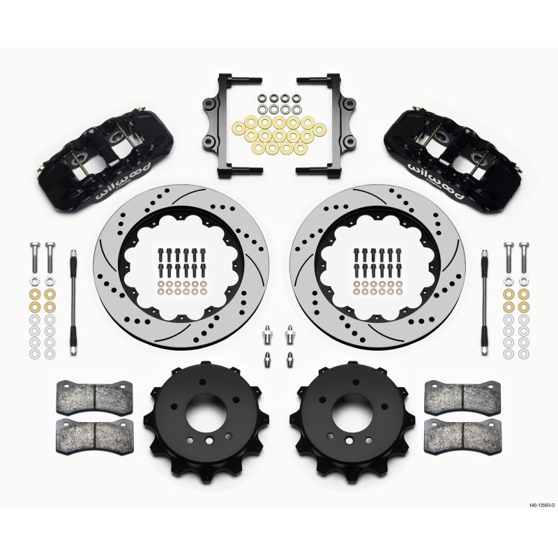 Wilwood AERO4 Rear Kit 14.00 Drilled 2007-2011 BMW E90 Series w/Lines