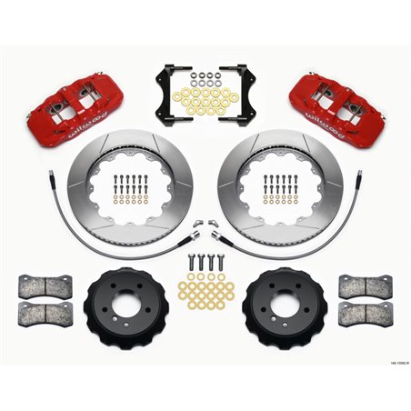 Wilwood AERO6 Front Hat Kit 14.00 Red 2007-2011 BMW E90 Series w/Lines