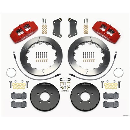 Wilwood Dynapro 6 Front Hat Kit 12.88in Red 2005-Up Mazda 3 w/ Lines