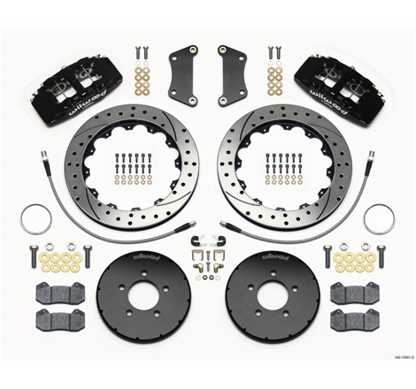 Wilwood Dynapro 6 Front Hat Kit 12.88in Drilled 2005-Up Mazda 3 w/ Lines