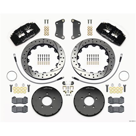 Wilwood Dynapro 6 Front Hat Kit 12.88in Drilled 2005-Up Mazda 3 w/ Lines