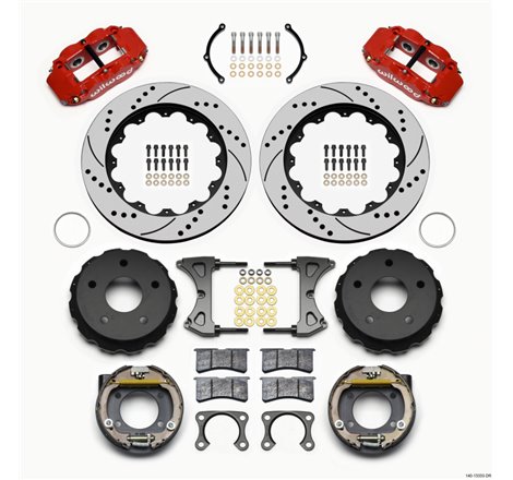 Wilwood Narrow Superlite 4R Rear P-Brk Kit 14.00in Drill Red Big Ford 2.36in Off Bronco 5 x 5.50