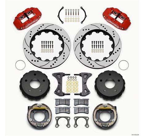 Wilwood Narrow Superlite 4R Rear P-Brk Kit 14.00in Drill Red Small Ford 2.36in Off Bronco 5 x 5.50