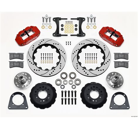 Wilwood Narrow Superlite 6R Front Hub Kit 14.00in Drill Red TCI-IFS 71-78 (Pinto Based)