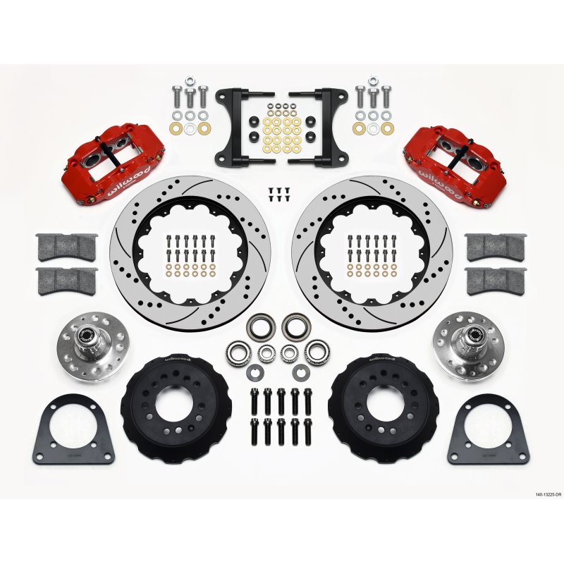 Wilwood Narrow Superlite 6R Front Hub Kit 14.00in Drill Red TCI-IFS 71-78 (Pinto Based)