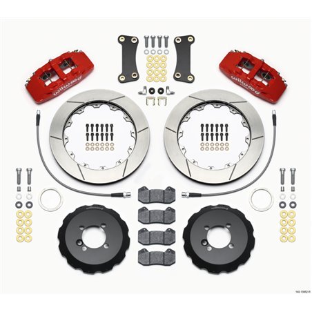 Wilwood Dynapro 6 Front Hat Kit 12.88in Red 2002-Up Mini Cooper w/ Lines