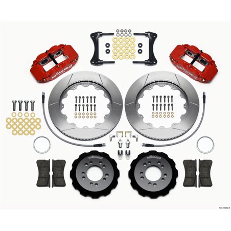 Wilwood Narrow Superlite 6R Front Hat Kit 14.00in Red 2008-up Hyundai Genesis Coupe w/Lines