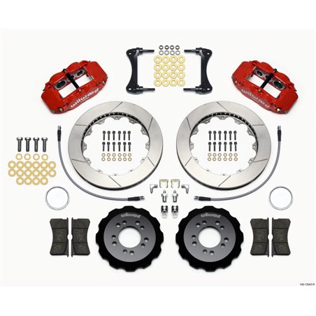 Wilwood Narrow Superlite 6R Front Hat Kit 13.06in Red 2008-up Hyundai Genesis Coupe w/Lines