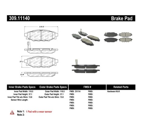 StopTech Performance 08-10 WRX Rear Brake Pads