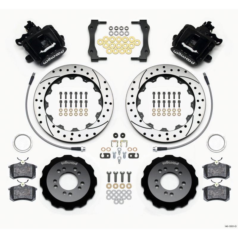 Wilwood Combination Parking Brake Rear Kit 12.88in Drilled 2013-Up Ford Focus ST w/ Lines