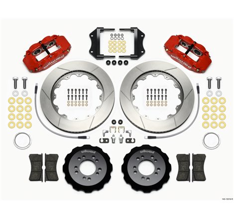 Wilwood Narrow Superlite 6R Front Hat Kit 14.00in Red 2013-Up Ford Focus ST w/ Lines