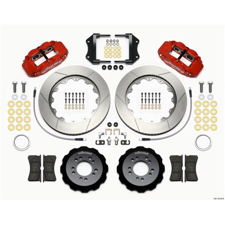 Wilwood Narrow Superlite 6R Front Hat Kit 14.00in Red 2013-Up Ford Focus ST w/ Lines