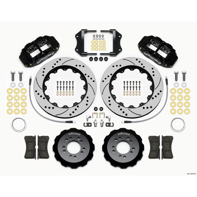 Wilwood Narrow Superlite 6R Front Hat Kit 14.00in Drilled 2013-Up Ford Focus ST w/ Lines