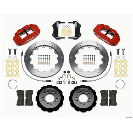 Wilwood Narrow Superlite 6R Front Hat Kit 12.88in Red 2013-Up Ford Focus ST w/ Lines