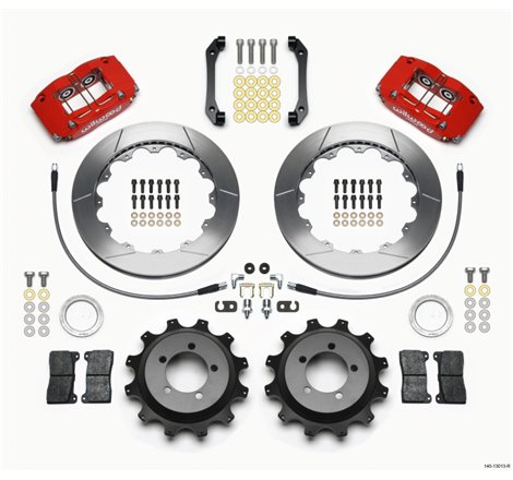 Wilwood Dynapro Radial Rear Kit 12.88in Red 2006-2007 Subaru WRX w/Lines