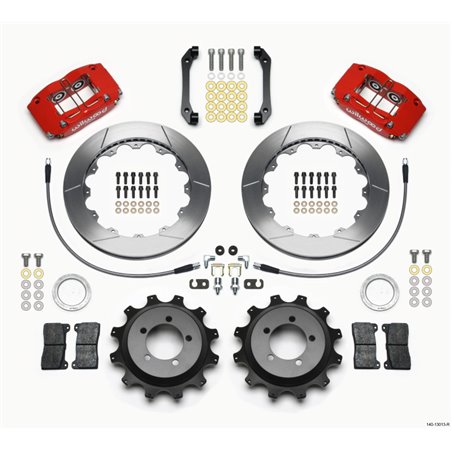 Wilwood Dynapro Radial Rear Kit 12.88in Red 2006-2007 Subaru WRX w/Lines