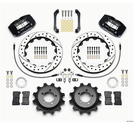 Wilwood Dynapro Radial Rear Kit 12.88in Drilled 2006-2007 Subaru WRX w/Lines