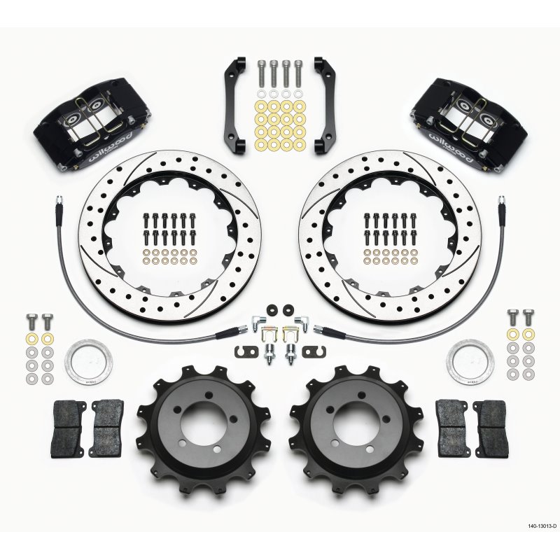 Wilwood Dynapro Radial Rear Kit 12.88in Drilled 2006-2007 Subaru WRX w/Lines