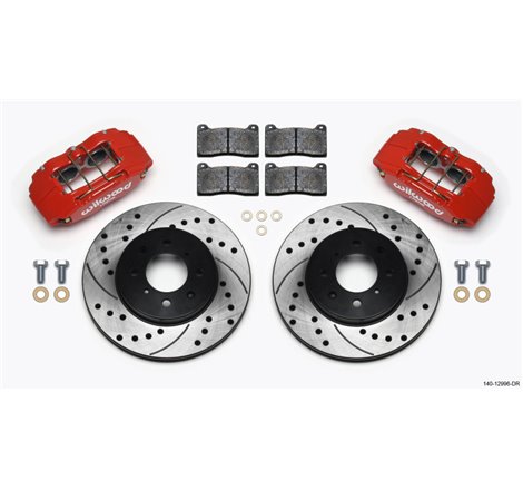 Wilwood DPHA Front Caliper & Rotor Kit Drill Red Honda / Acura w/ 262mm OE Rotor