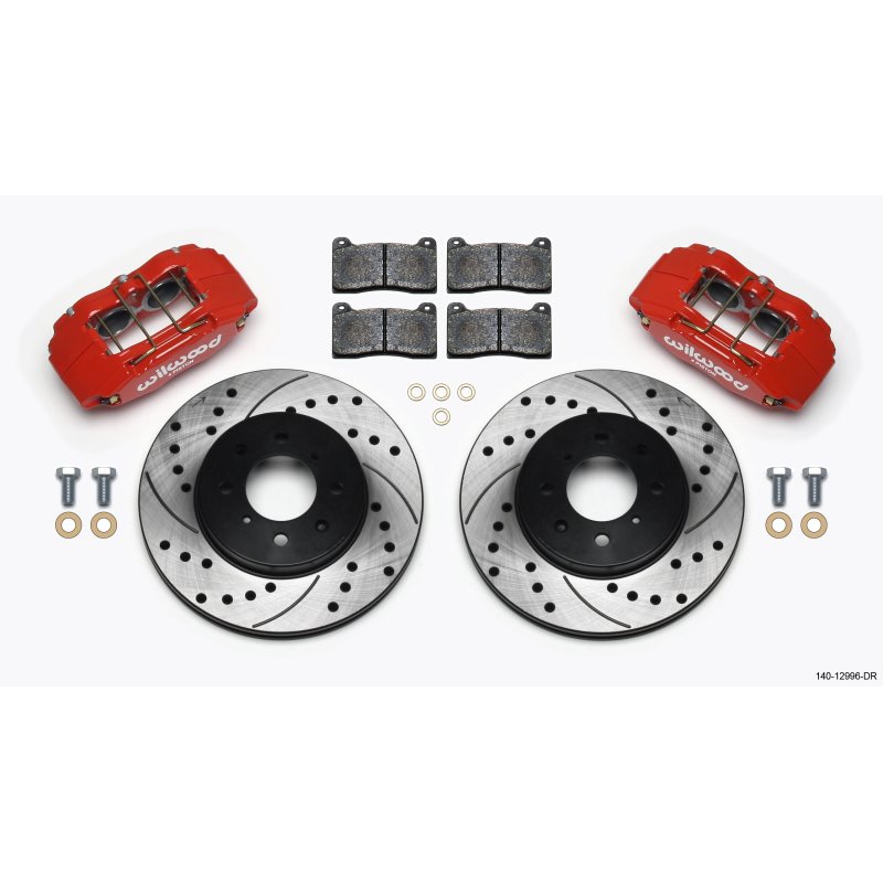 Wilwood DPHA Front Caliper & Rotor Kit Drill Red Honda / Acura w/ 262mm OE Rotor