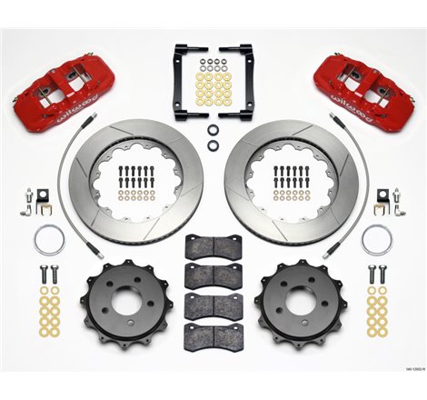 Wilwood AERO4 Rear Kit 14.25in Red 2008-2009 Pontaic G8 w/Lines