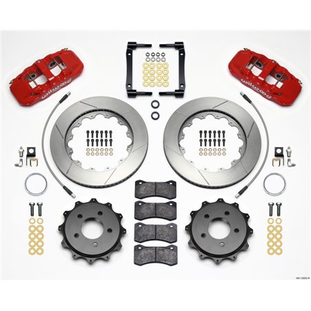 Wilwood AERO4 Rear Kit 14.25in Red 2008-2009 Pontaic G8 w/Lines