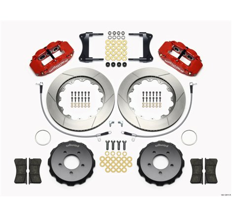 Wilwood Narrow Superlite 6R Front Hat Kit 14.00in Red 2005-Up Mazda Miata w/ Lines