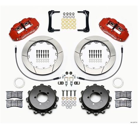 Wilwood Narrow Superlite 4R Rear Kit 12.88in Red 2008-2012 Subaru WRX w/Lines