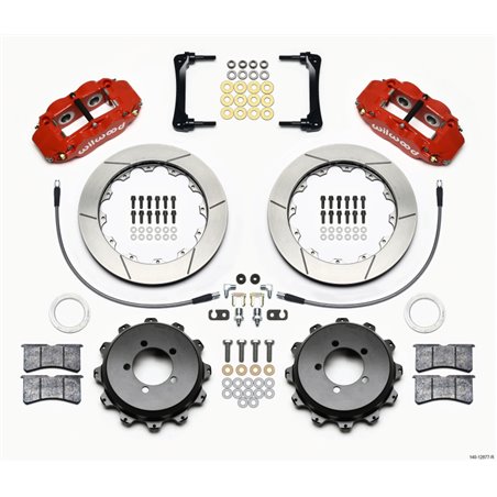 Wilwood Narrow Superlite 4R Rear Kit 12.88in Red 2008-2012 Subaru WRX w/Lines