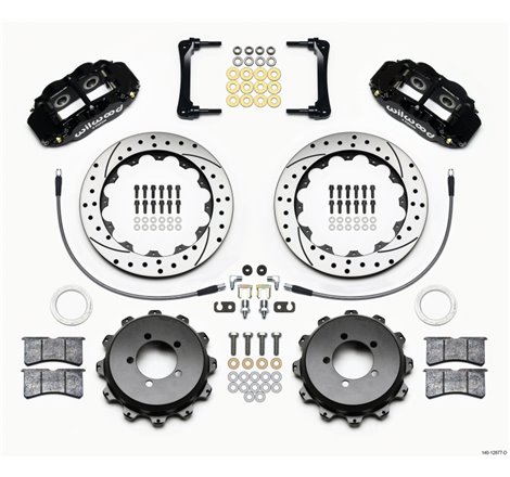 Wilwood Narrow Superlite 4R Rear Kit 12.88in Drilled 2008-2012 Subaru WRX w/Lines