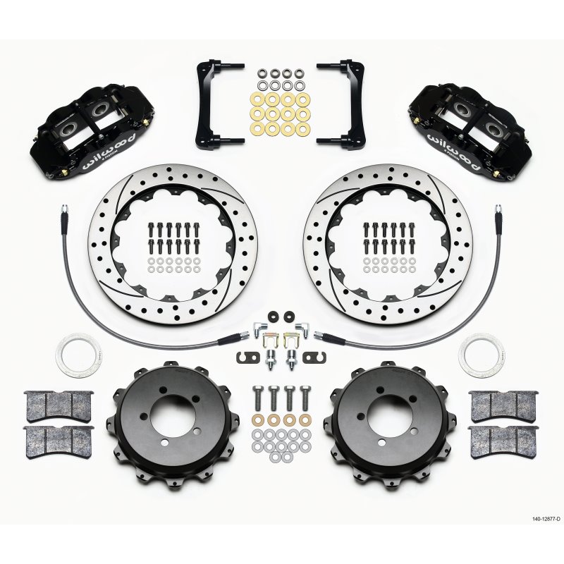 Wilwood Narrow Superlite 4R Rear Kit 12.88in Drilled 2008-2012 Subaru WRX w/Lines