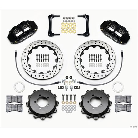 Wilwood Narrow Superlite 4R Rear Kit 12.88in Drilled 2008-2012 Subaru WRX w/Lines