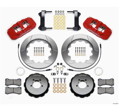 Wilwood AERO6 Front Hat Kit 14.00 Red 1999-2012 Subaru WRX w/Lines