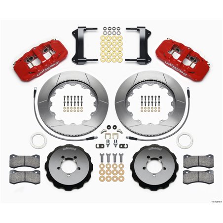 Wilwood AERO6 Front Hat Kit 14.00 Red 1999-2012 Subaru WRX w/Lines