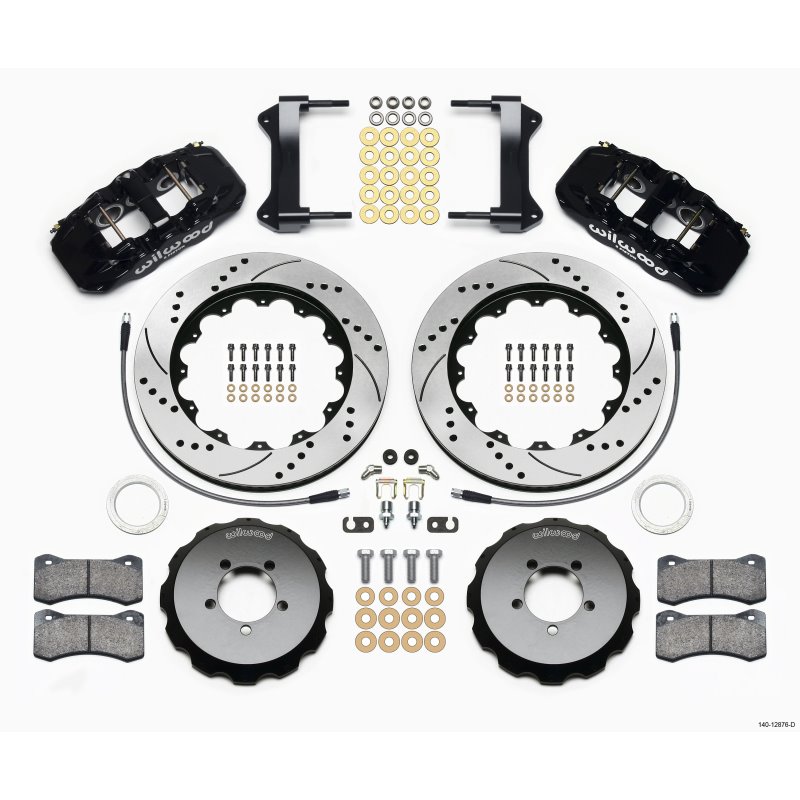 Wilwood AERO6 Front Hat Kit 14.00 Drilled 1999-2012 Subaru WRX w/Lines