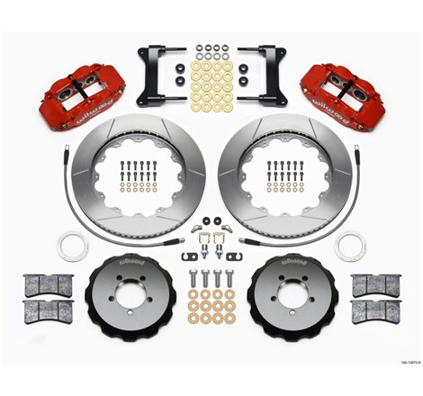 Wilwood Narrow Superlite 6R Front Hat Kit 14.00in Red 1999-2012 Subaru WRX w/Lines