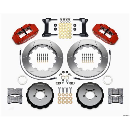 Wilwood Narrow Superlite 6R Front Hat Kit 14.00in Red 1999-2012 Subaru WRX w/Lines