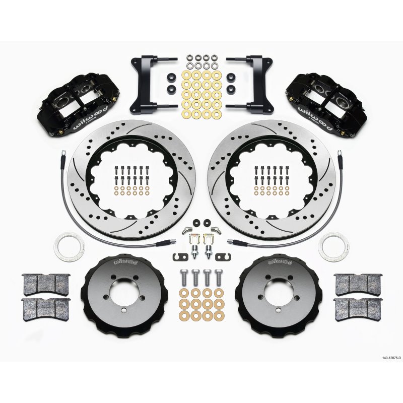 Wilwood Narrow Superlite 6R Front Hat Kit 14.00in Drilled 1999-2012 Subaru WRX w/Lines