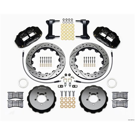 Wilwood Narrow Superlite 6R Front Hat Kit 13.06in Drilled 1999-2012 Subaru WRX w/Lines