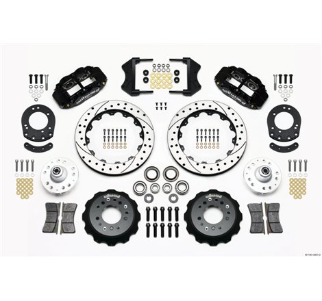 Wilwood Narrow Superlite 6R Front Hub Kit 12.88in Drilled 1965-1969 Mustang Drum Spindle