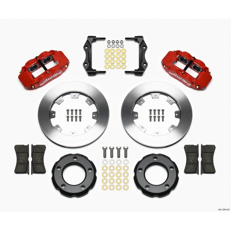 Wilwood Narrow Superlite 4R Front Kit 12.19in Drilled Red 82-86 Jeep CJ