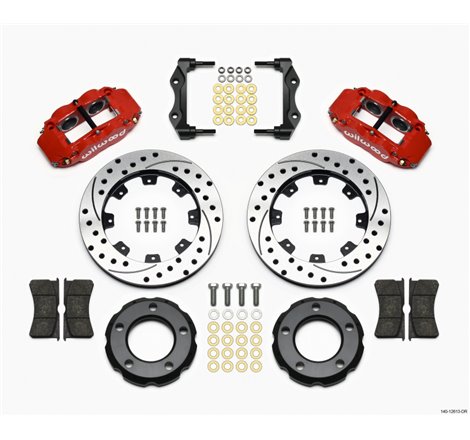 Wilwood Narrow Superlite 4R Front Kit 12.19in Drilled Red 82-86 Jeep CJ