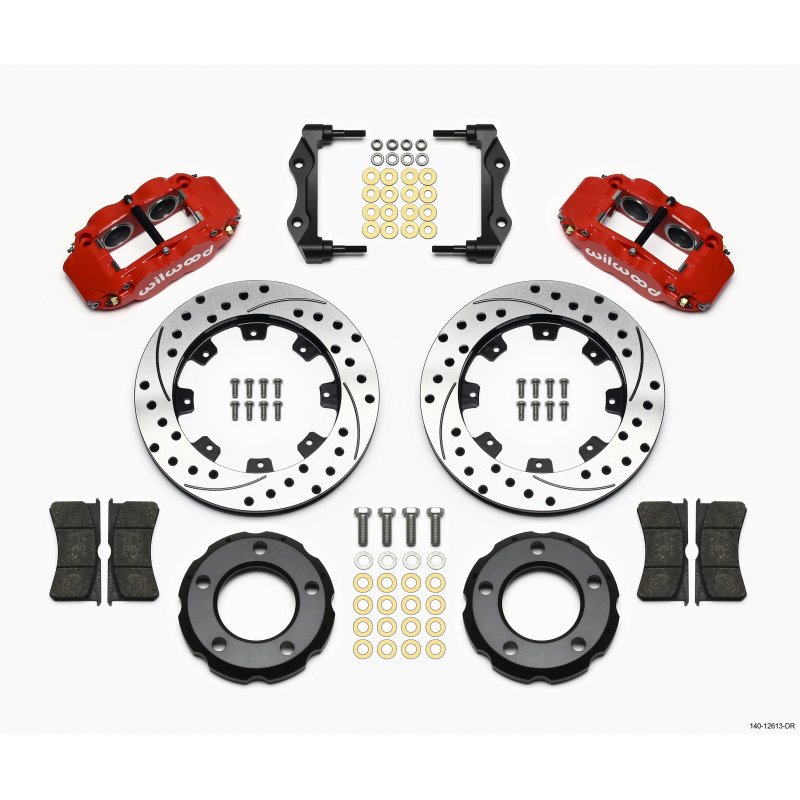 Wilwood Narrow Superlite 4R Front Kit 12.19in Drilled Red 82-86 Jeep CJ