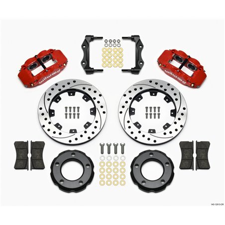 Wilwood Narrow Superlite 4R Front Kit 12.19in Drilled Red 82-86 Jeep CJ