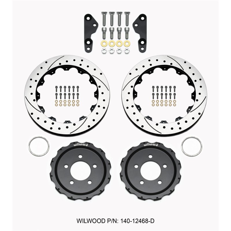 Wilwood Pro-Matrix Rear Kit Drilled 05-12 Mustang GT (2pc Hat/Rtr)