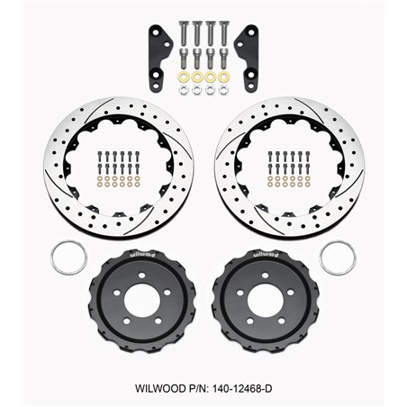 Wilwood Pro-Matrix Rear Kit Drilled 05-12 Mustang GT (2pc Hat/Rtr)