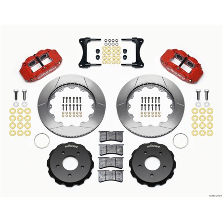 Wilwood Narrow Superlite 4R Front Hat Kit 14.00in Red 2007-Up Jeep Wrangler