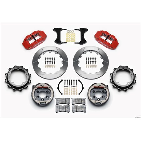 Wilwood Narrow Superlite 4R Rear P-Brk Kit 12.88in Red Strange Eng Floater 3.49in Offset